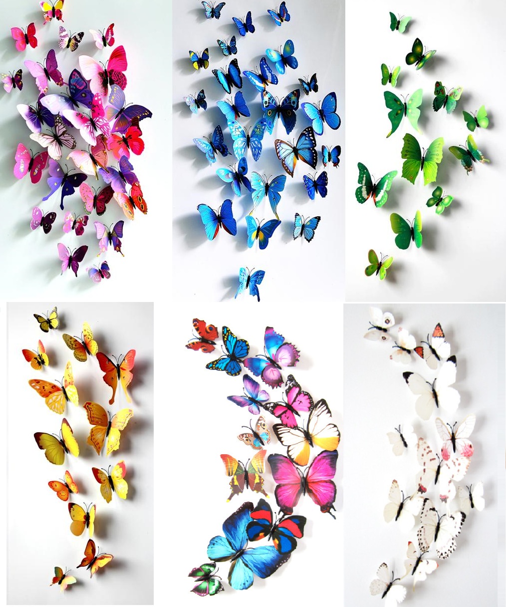3D motýlci samolepky na zeď i magnet na lednici Tvujdesign
