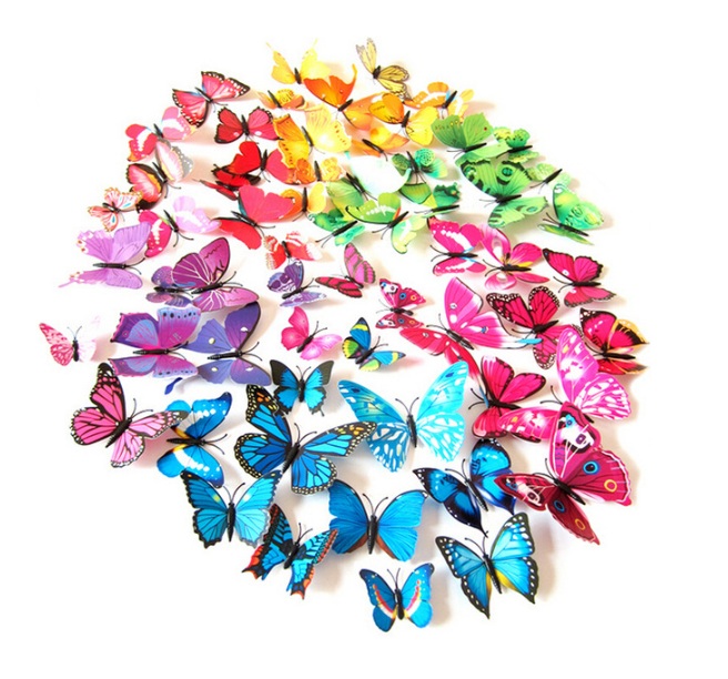 3D motýlci samolepky na zeď i magnet na lednici Tvujdesign