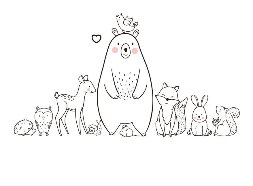 Samolepky na zeď zvířátka černobílá dekorace do dětského pokoje