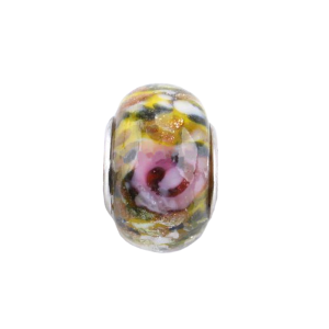 Korálek Lampwork žlutý dekor - TOPBEADS