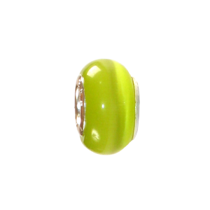 Korálek KOČIČÍ OČI zelenkavý - TOPBEADS