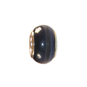 Korálek KOČIČÍ OČI černofialový - TOPBEADS