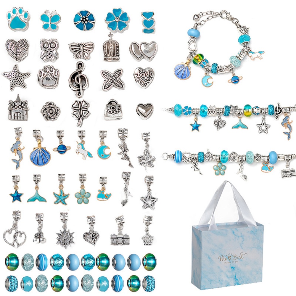 Dárková kreativní sada náramků s korálky BLUE TOPBEADS pro holky