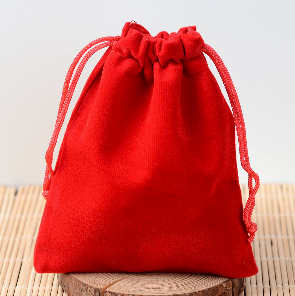 Dárkový balící červený sametový sáček pytlík 15x10 red velvet
