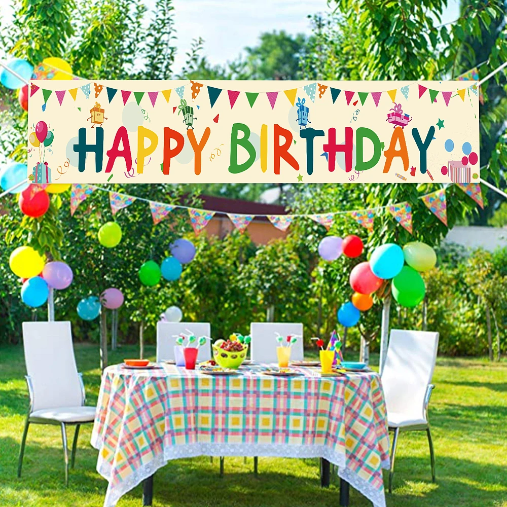 Narozeninová dekorace velký závěsný banner Happy Birthday