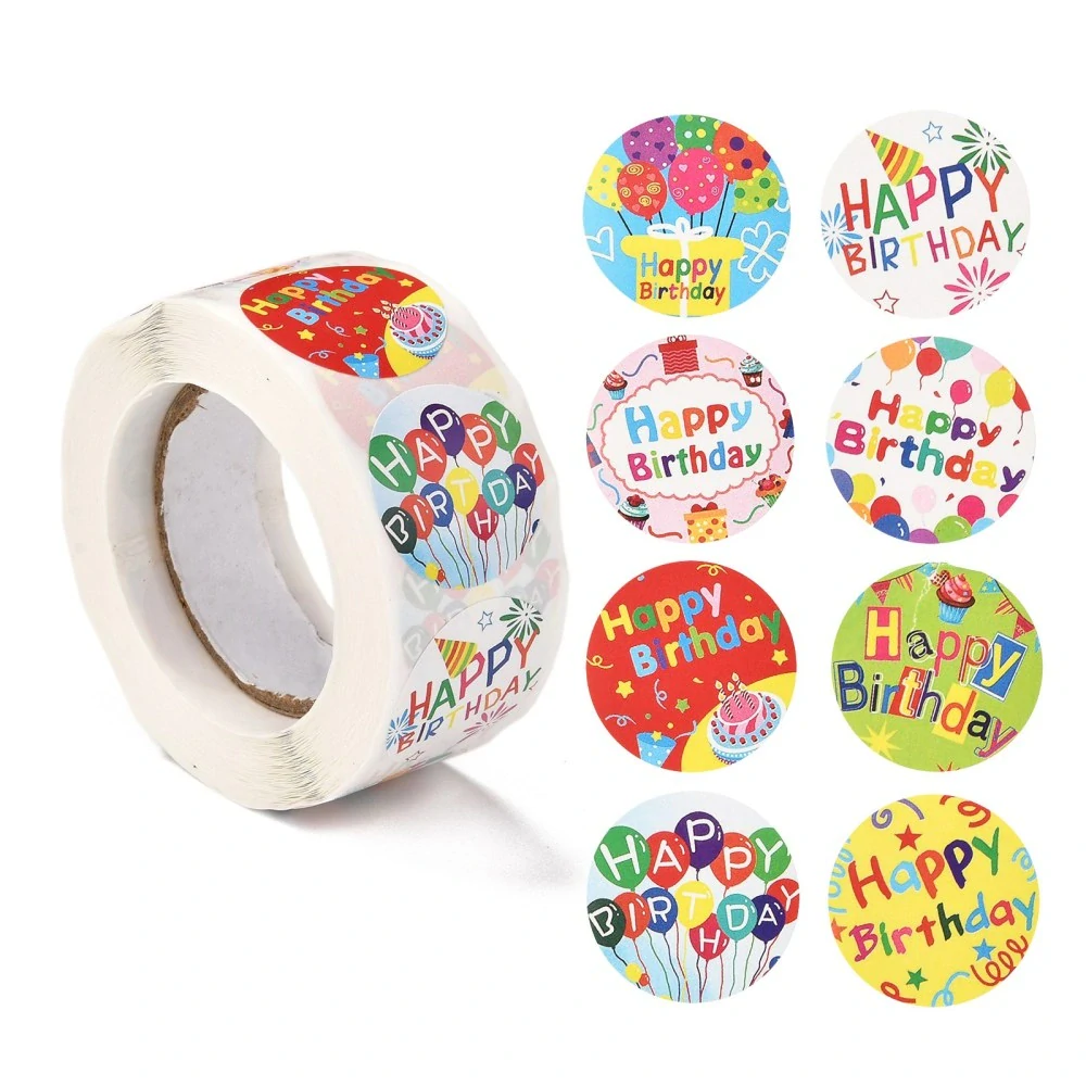 Dekorativní samolepky Happy Birthday - Vše nejlepší k narozeninám - 100 ks