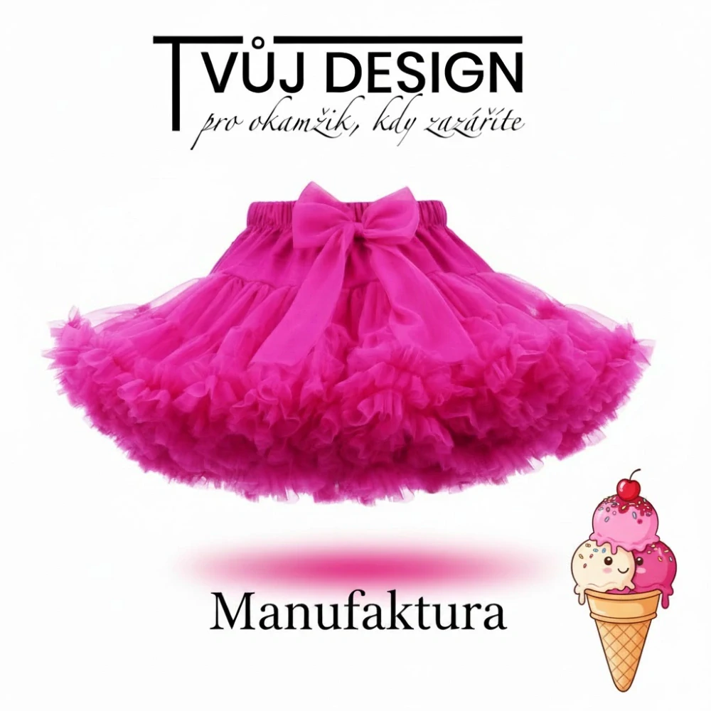 Sukně Dívčí Tutu Petti Malinová Zmrzlina - Manufaktura Extra Objem