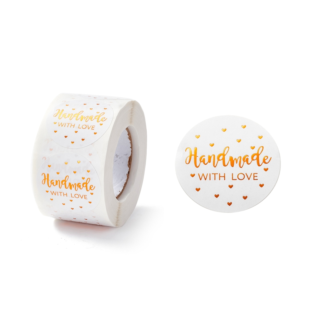 Samolepky Handmade with Love na dárky a balení – 100 ks