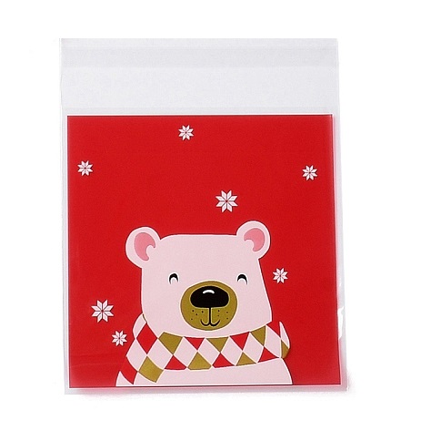 Vánoční celofánový sáček 11x10 cm dárkový – Lední medvěd