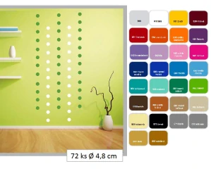 Samolepky na zdi Dekorativní puntíky 94 ks průměr 5 cm
