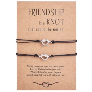 Náramek přátelství pro dva - Pevné pouto - na dárkové kartě - 2 ks 