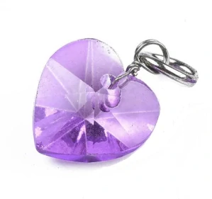 Přívěsek SRDÍČKO broušený krystal fialkový lila