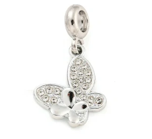 Přívěsek na náramek Motýl s krystalky - TOPBEADS