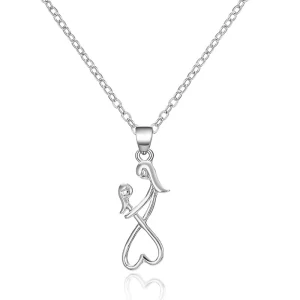 Řetízek s přívěskem Máma a dcera v objetí lásky