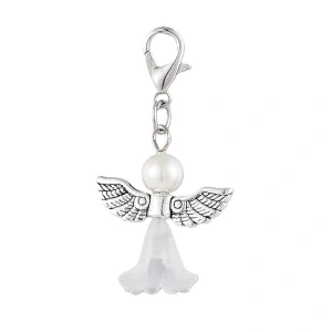 Přívěsek anděl strážný s perlou na karabince