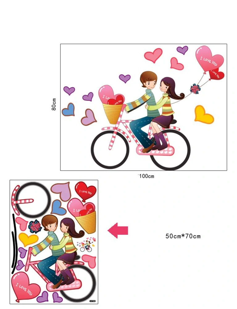 Samolepky na zeď - Láska na kole