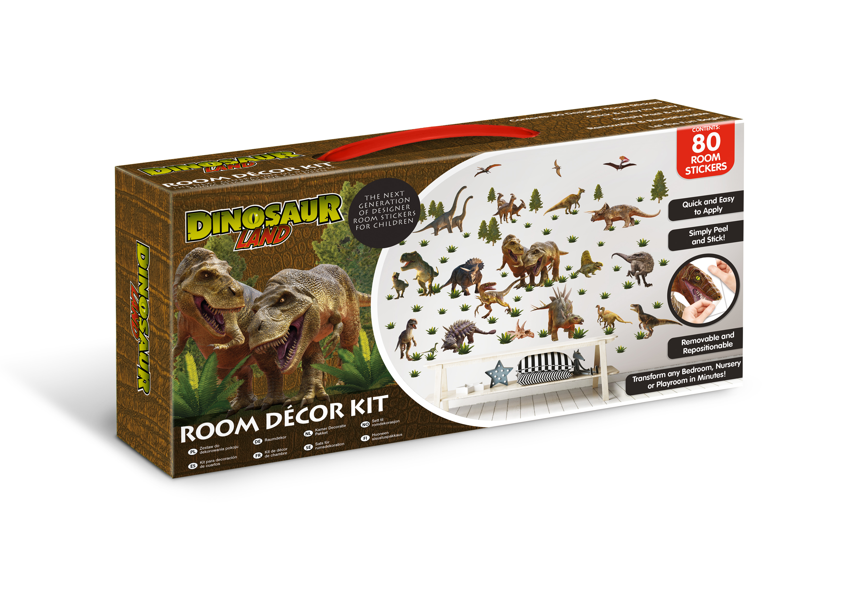 Samolepky na zeď - Dinosauři a pravěk (sada 6 archů)