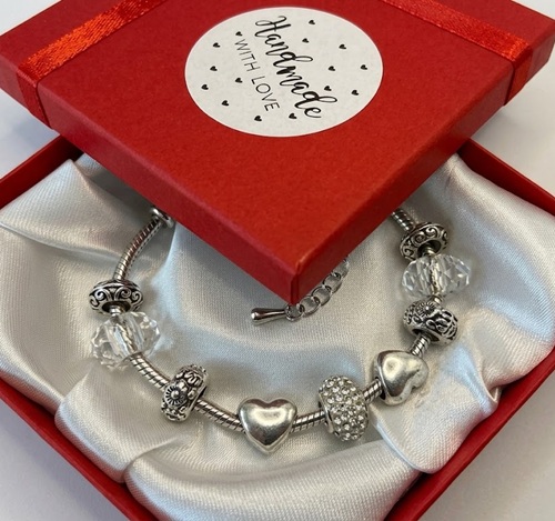 Náramek s korálky bílý PURE LOVE TOPBEADS + dárková krabička