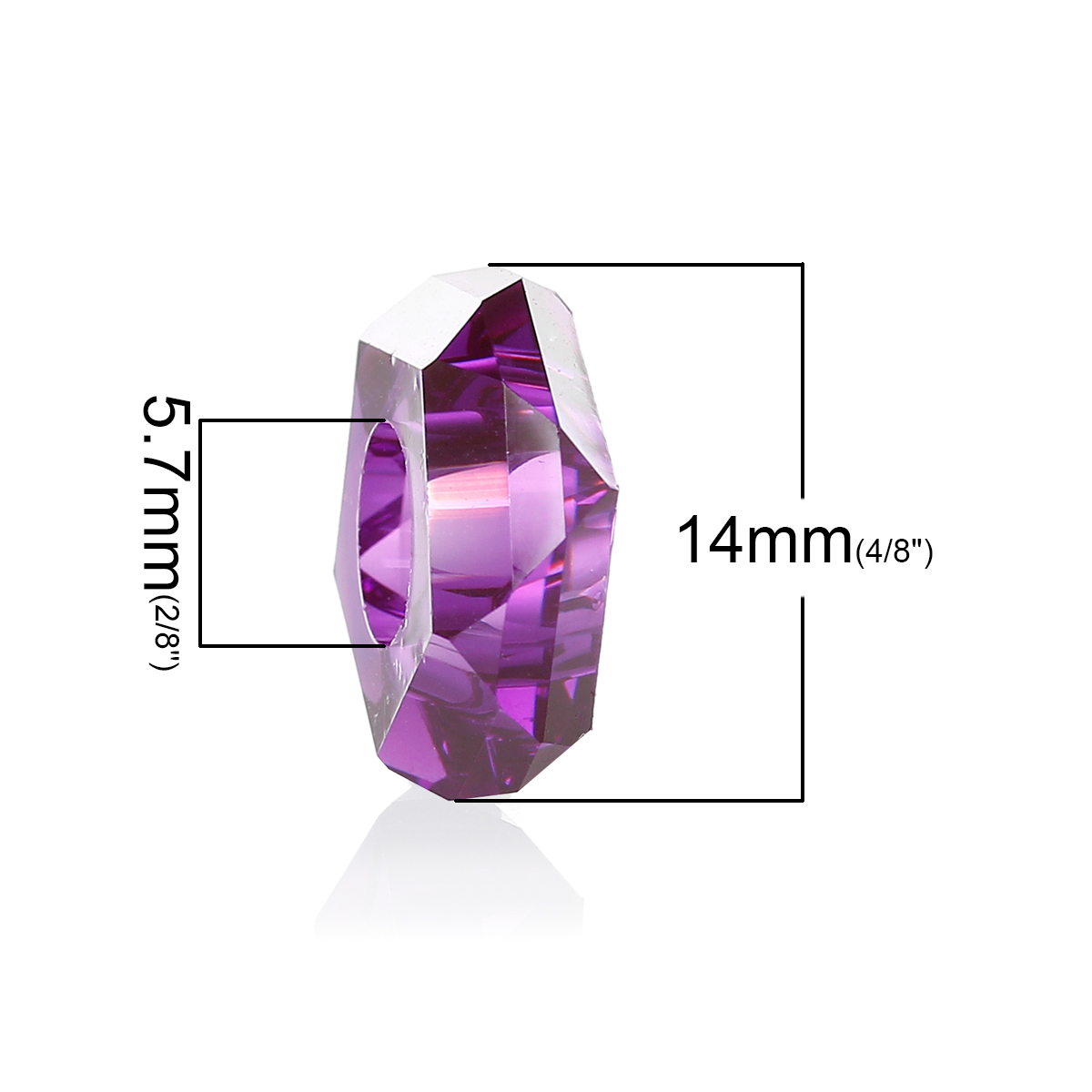 Korálek akryl SLIM fialový- TOPBEADS