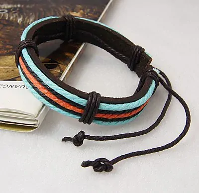 Pánský náramek přátelství kožený MAN modrý