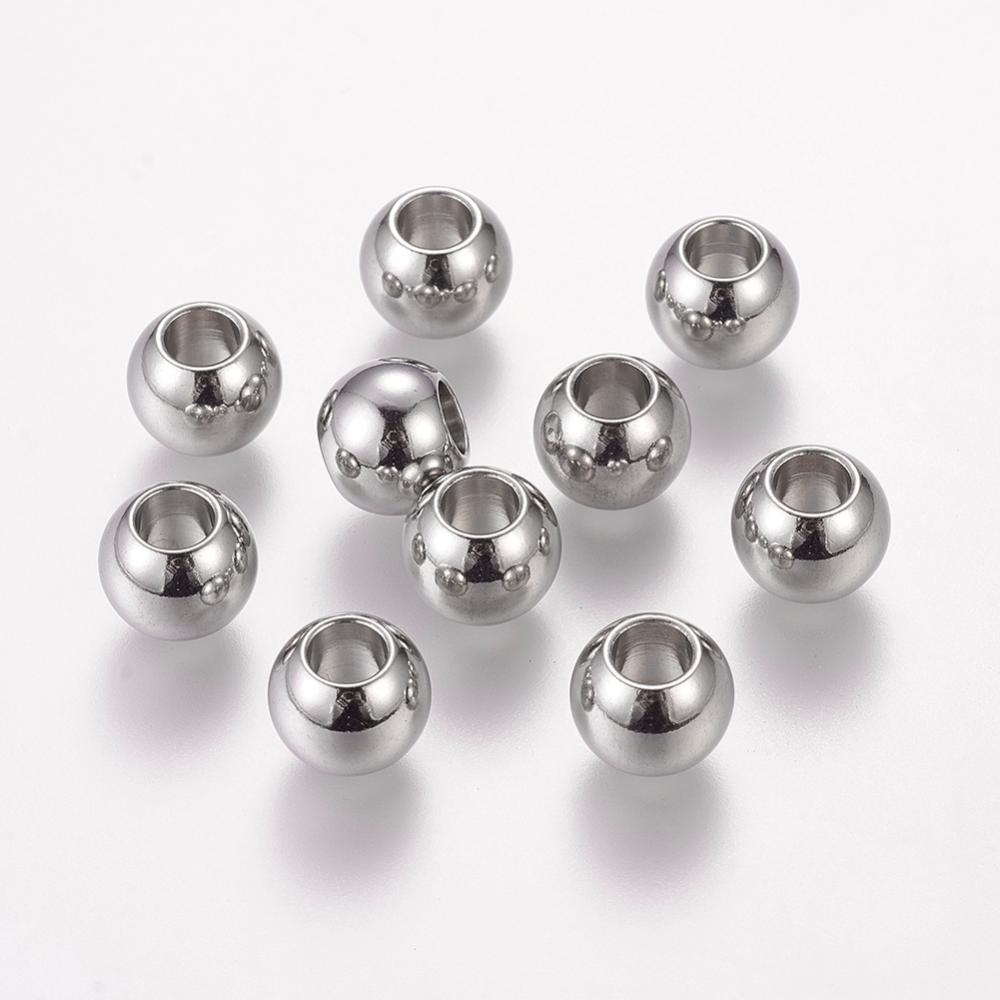 Korálek nerezová hladká kulička - oddělovač na náramky (TOPBEADS)