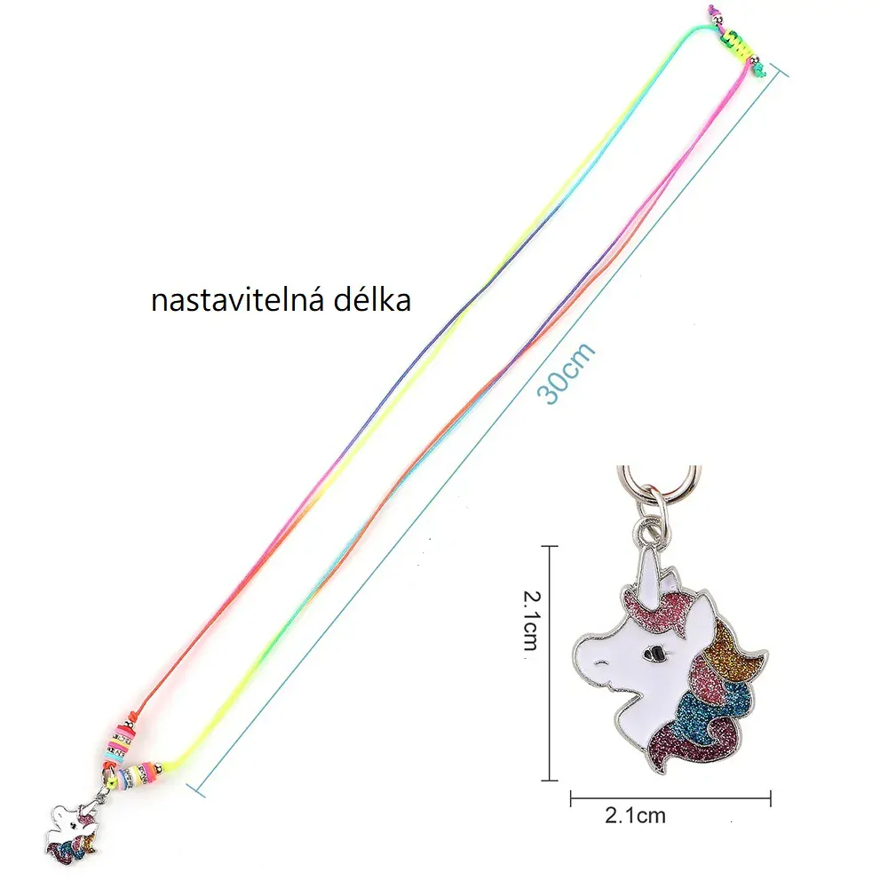 Sada pro děti náramky přátelství a řetízky XXL velká sada šperků pro děti 24 ks
