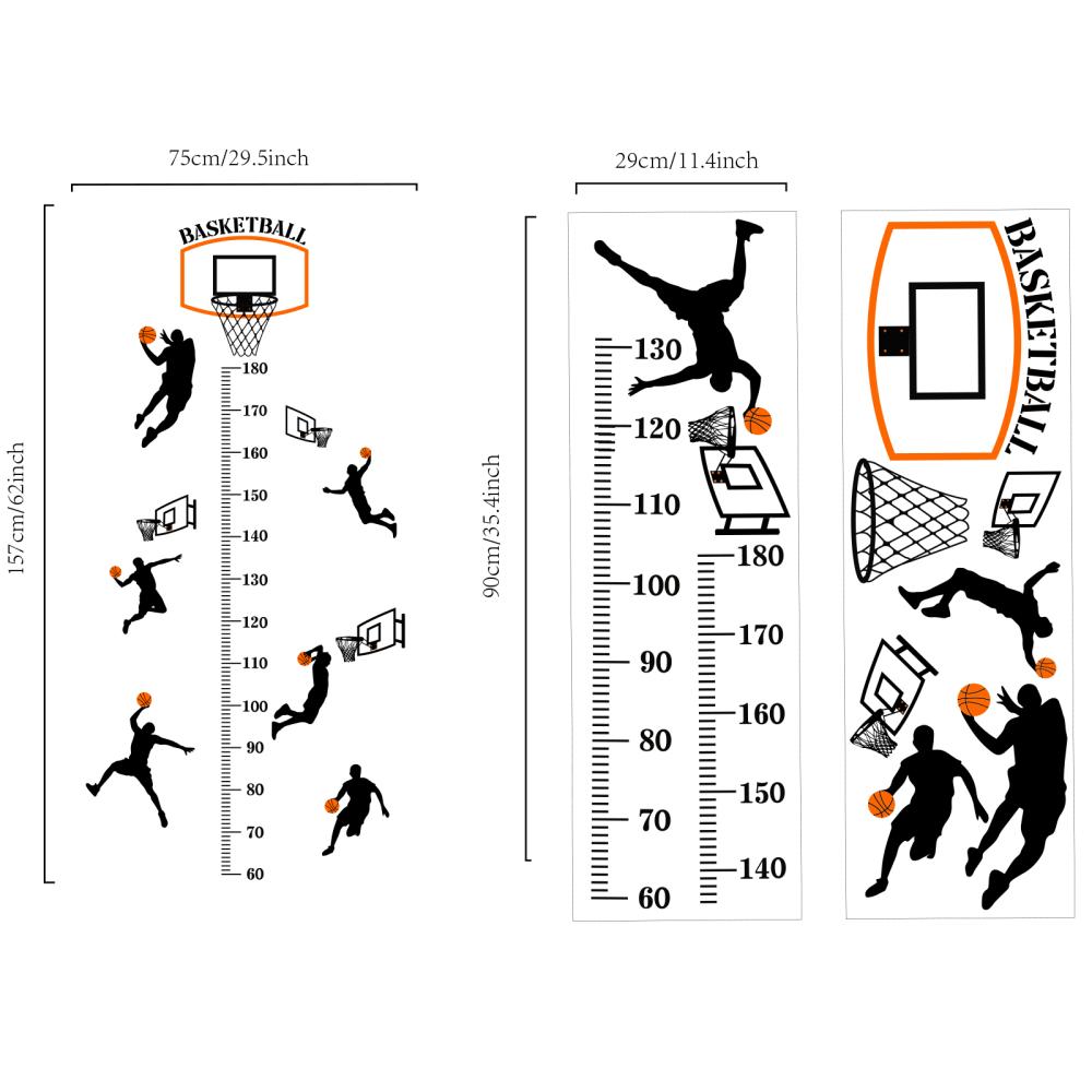 Dětský růstový metr na zeď - Basketball