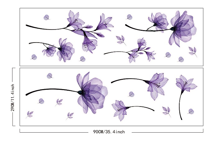 Samolepky na zdi Fialové květy 