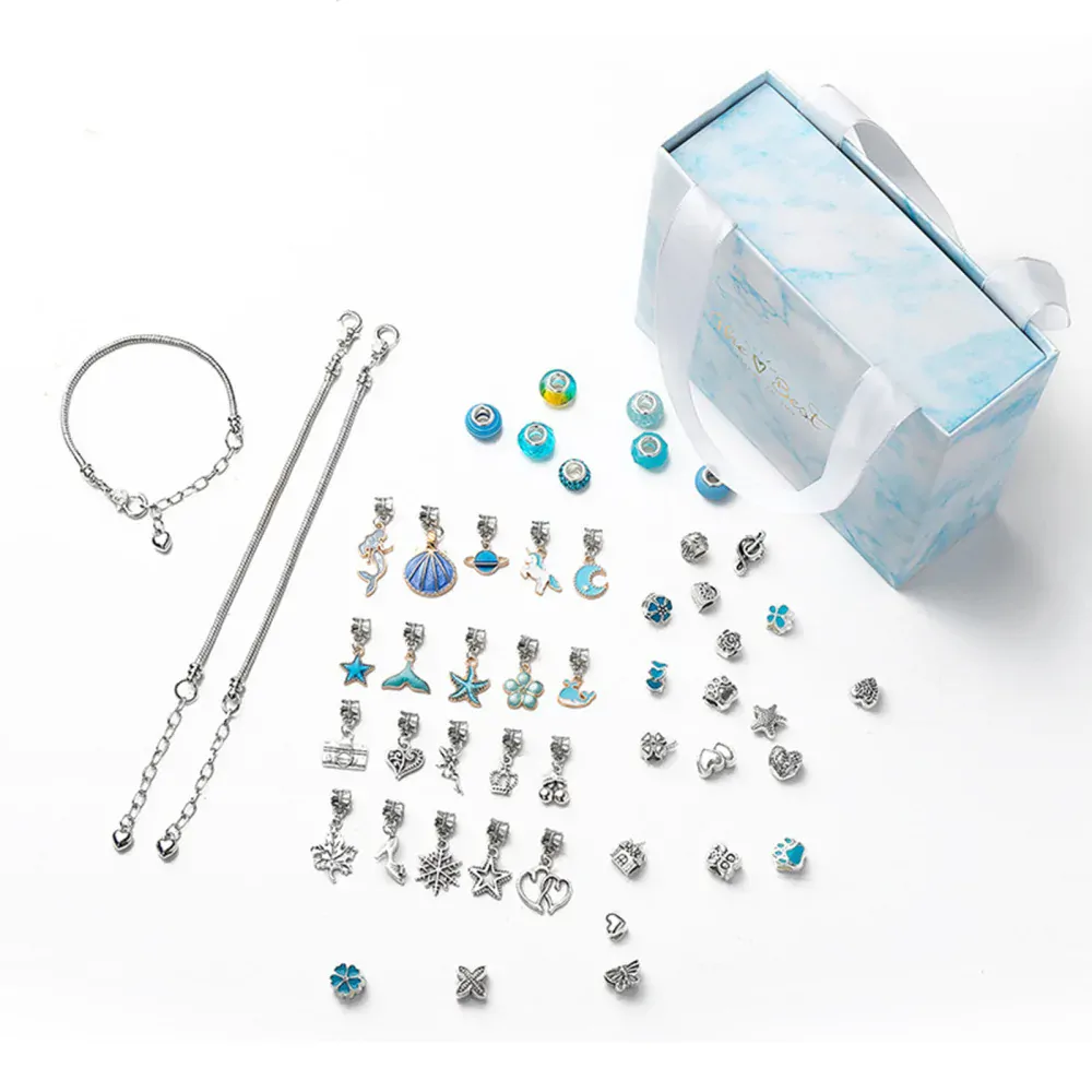 Dárková kreativní sada náramků s korálky BLUE TOPBEADS pro holky