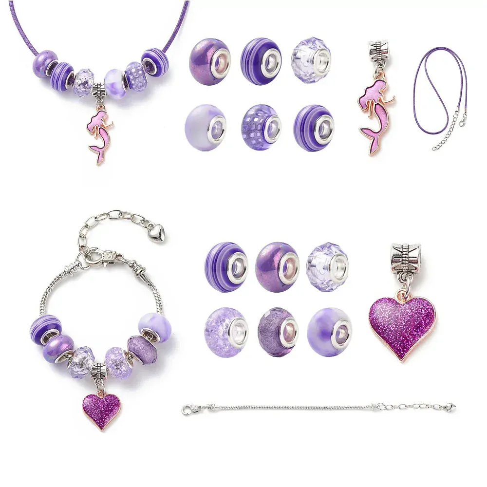 Dárková kreativní sada šperků s korálky Fialinka TOPBEADS pro holky