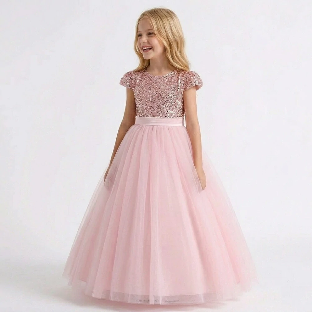Šaty dětské slavnostní růžové Anita princeznovské luxusní flitr