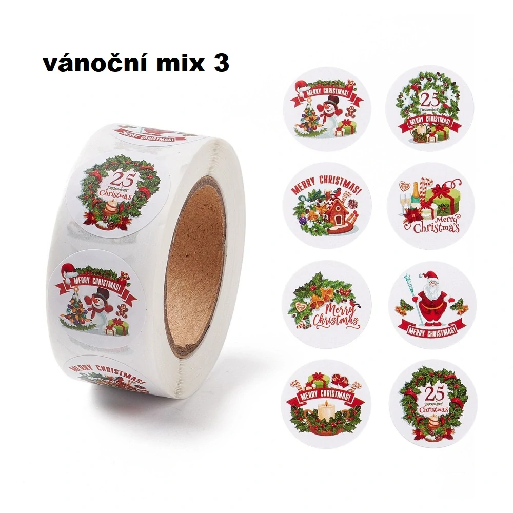 Dekorativní samolepky Vánoční mix 3 - 100 ks