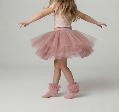 Dětské a dívčí ponožky s volánky růžové Tutu design - slavnostní a elegantní