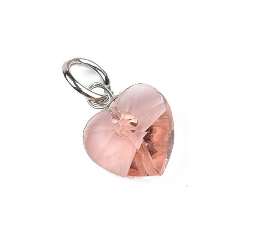 Přívěsek SRDÍČKO broušený krystal růžový