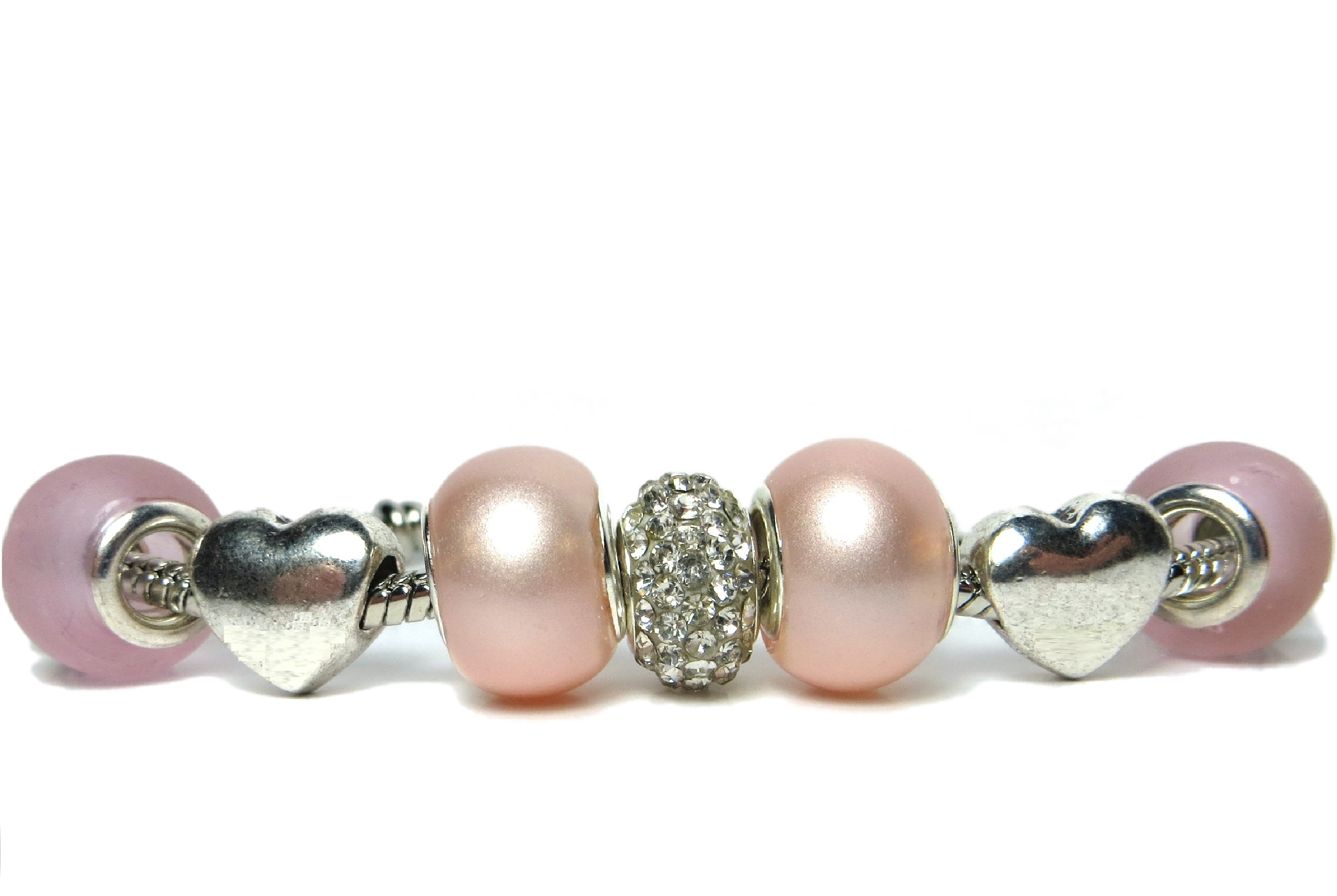 Náramek s korálky 1 LOVE PINK TENDER - TOPBEADS 19-22 cm