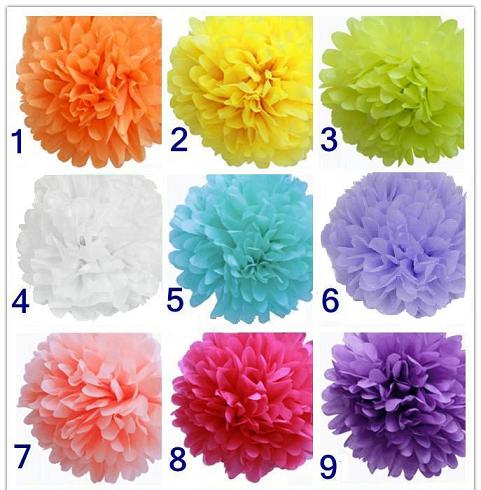 Papírové květinové koule Pom-poms 20cm - fialová