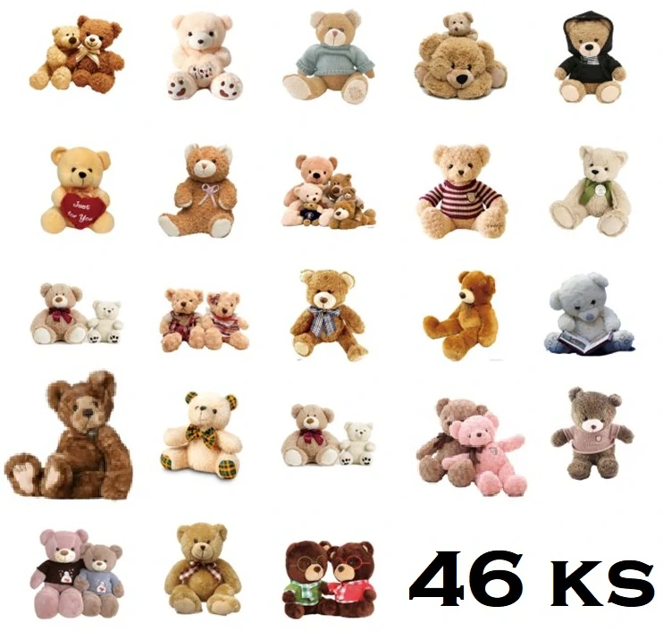 Samolepky a nálepky - Medvídci Teddy Bear (46 ks) v dárkové krabičce