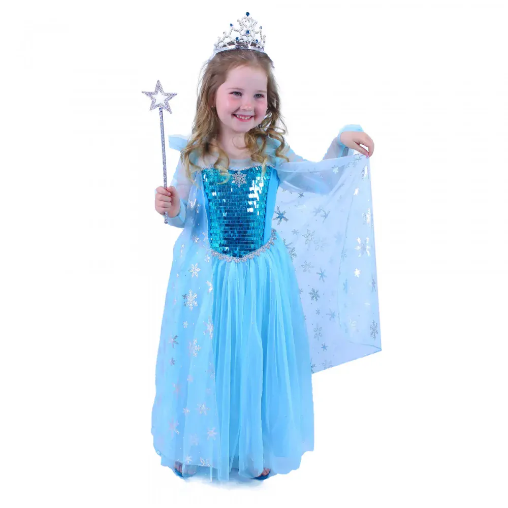 Dětské šaty modré PRINCEZNA ledová s pláštěm kostým karneval