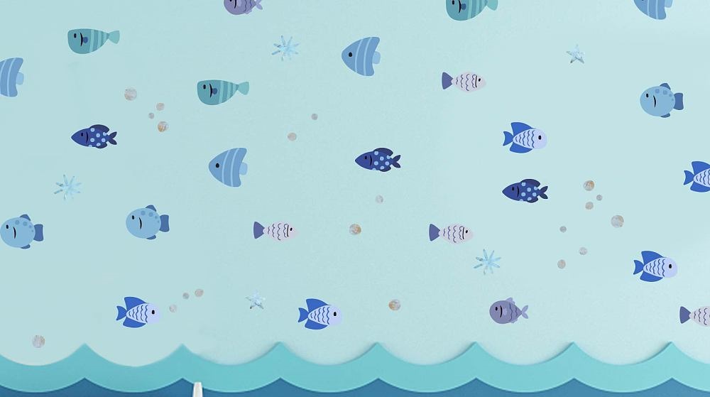 Samolepky na zeď - Modré rybičky, moře