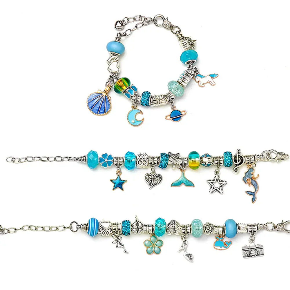 Dárková kreativní sada náramků s korálky BLUE TOPBEADS pro holky