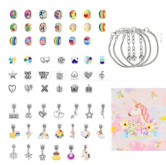 Dárková dětská kreativní sada šperků s korálky a přívěsky Jednorožec Topbeads pro holky 