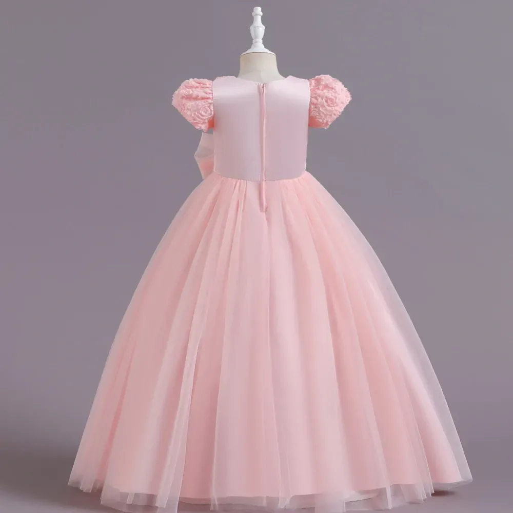Šaty dětské dlouhé slavnostní růžové Rosa princeznovské luxusní