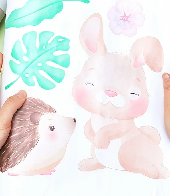 Dětský růstový metr na zeď - Panda se zvířátky