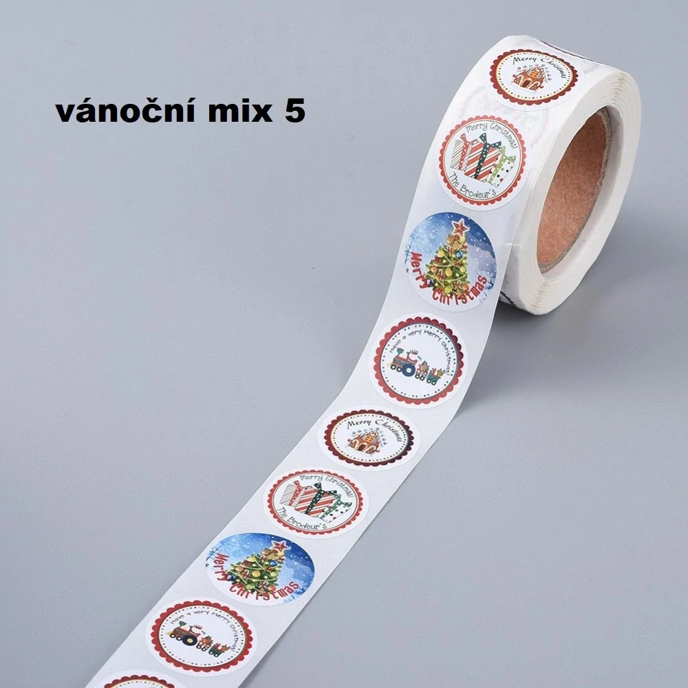 Dekorativní samolepky Vánoční mix 5 - 100 ks