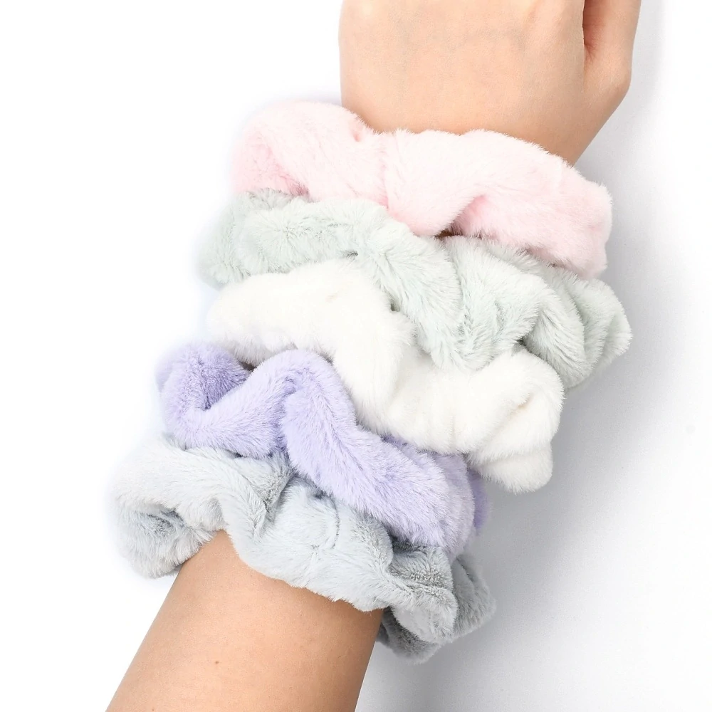 Gumička do vlasů scrunchies - šedá světlá