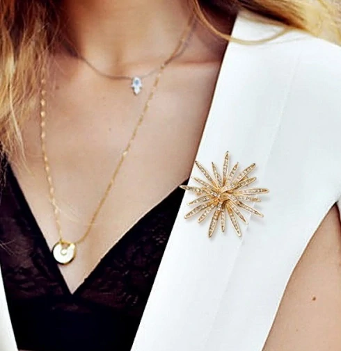 Brož luxusní šarmantní květinová se zirkony