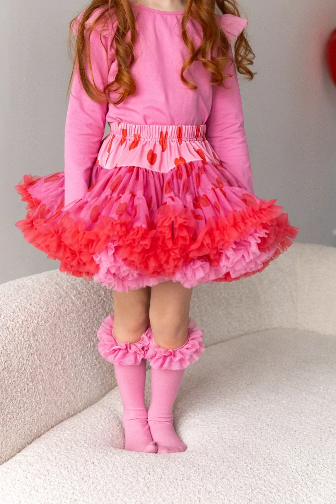 Sukně Dívčí Tutu Petti Oboustranná Srdíčková - Manufaktura Extra Objem