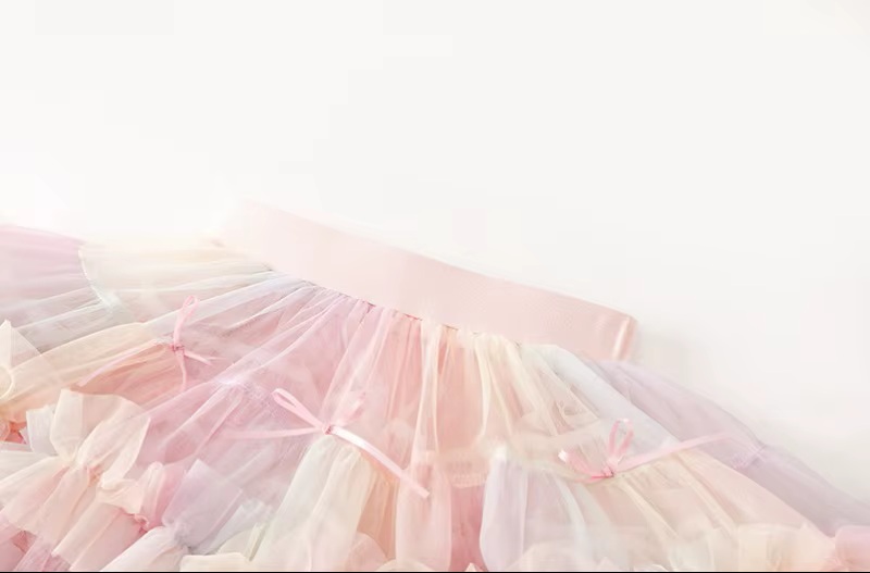 Dívčí Sukně TUTU PETTI Luxus TOP objem - Duhové mašličky