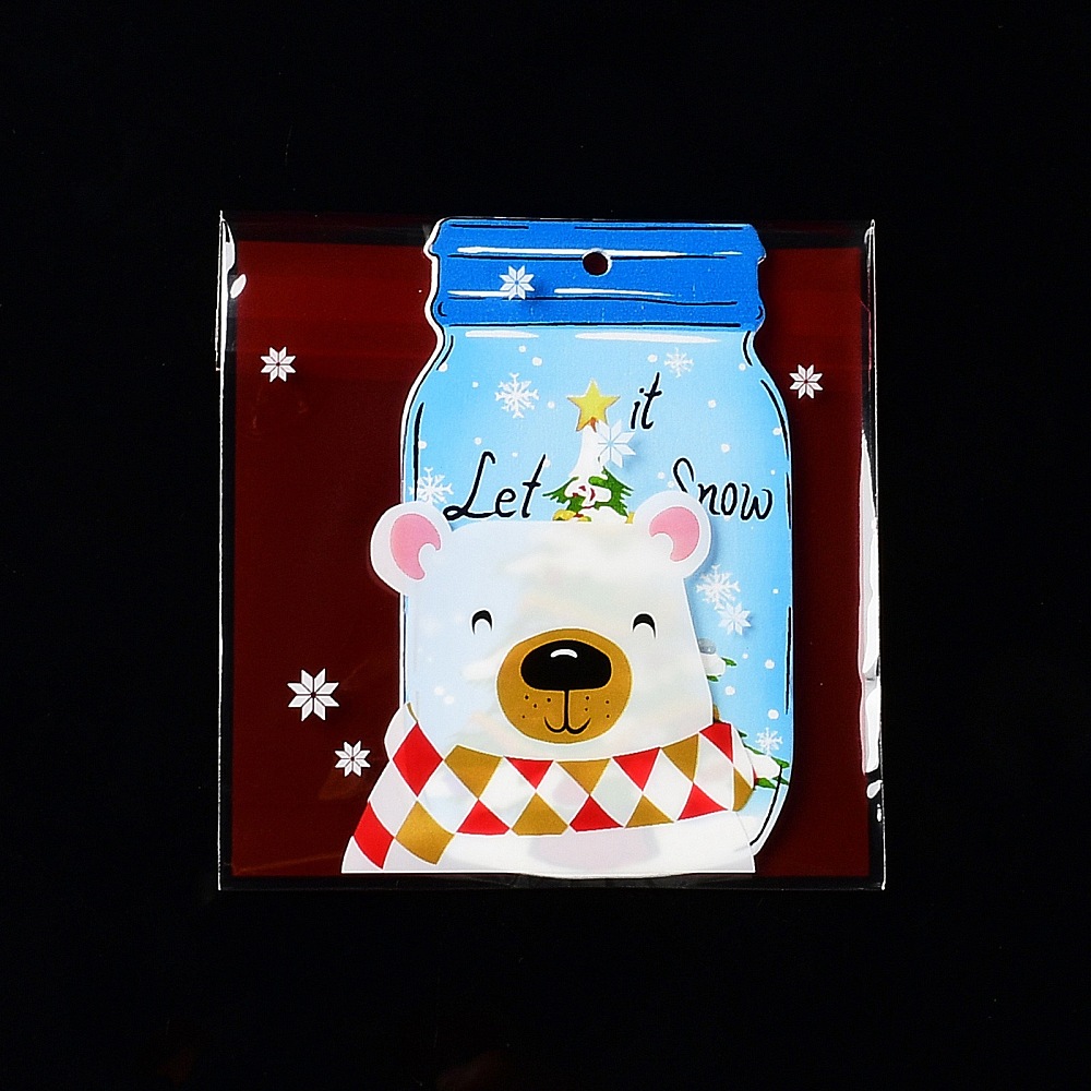 Vánoční celofánový sáček 11x10 cm dárkový – Lední medvěd
