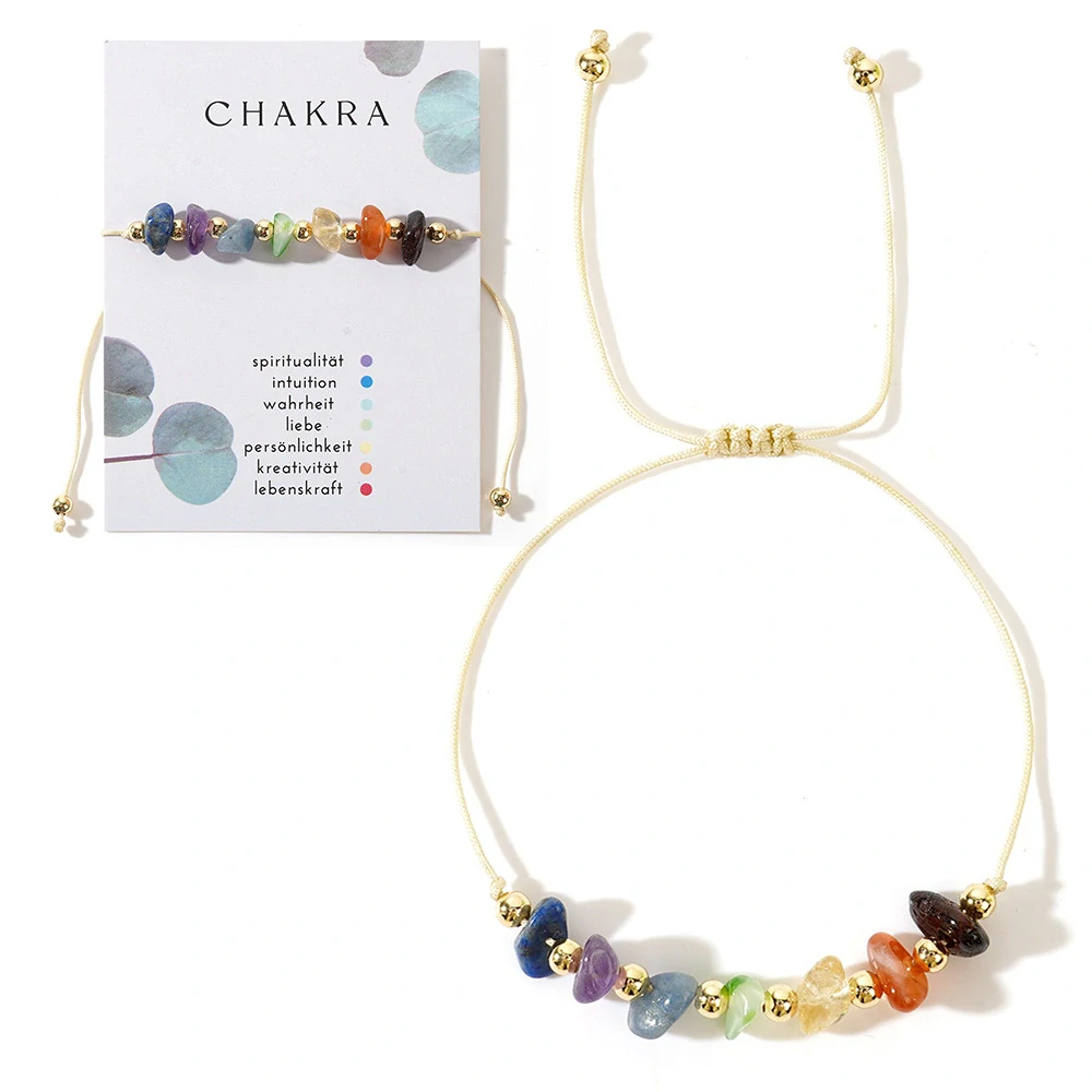 Čakrový Shamballa náramek přátelství ze zlomků kamenů – nastavitelný